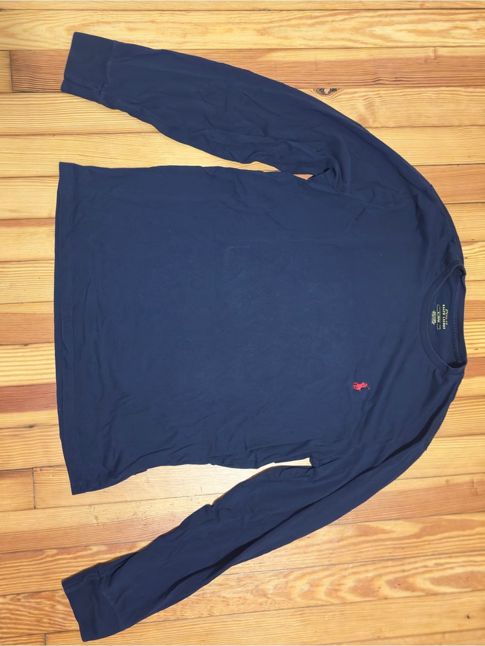 Polo by Ralph Lauren Navy Long-Sleeve Crewneck with Red Pony Logo